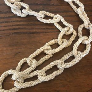 Cream Seed Bead Endless Link Necklace!